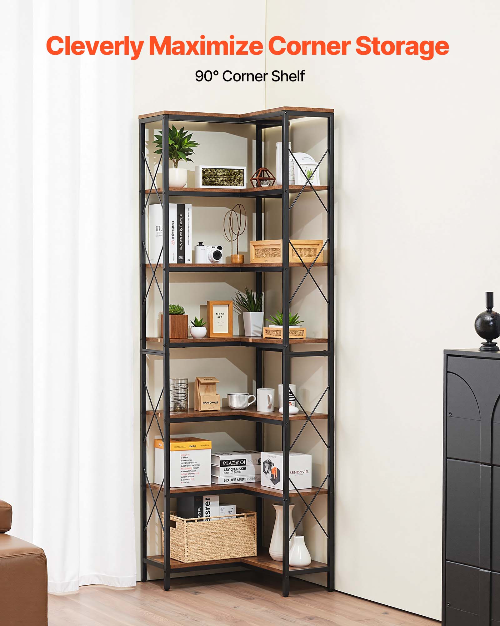 Cleverly Maximize Corner Storage  
90° Corner Shelf