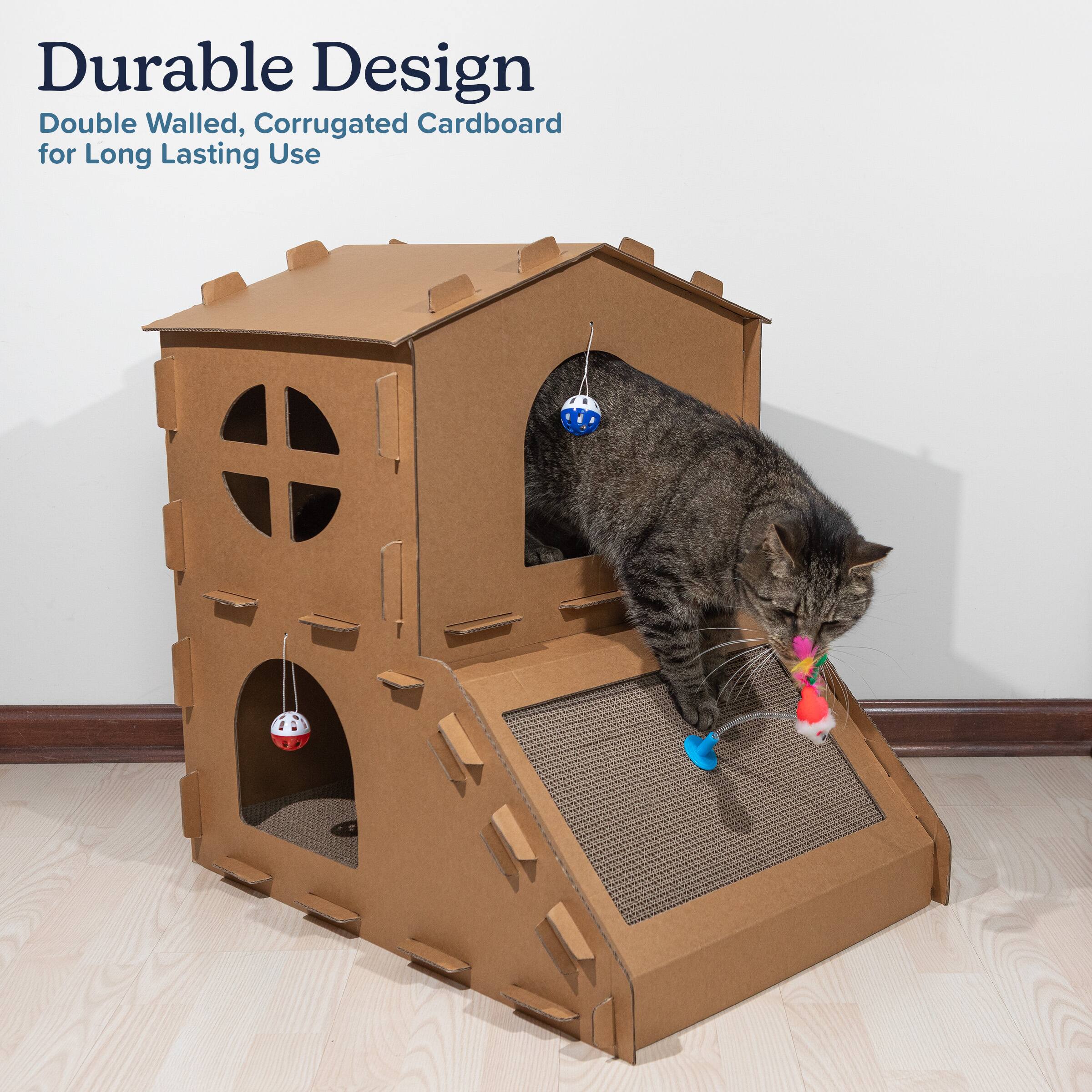 Durable Design  
Double Walled, Corrugated Cardboard for Long Lasting Use