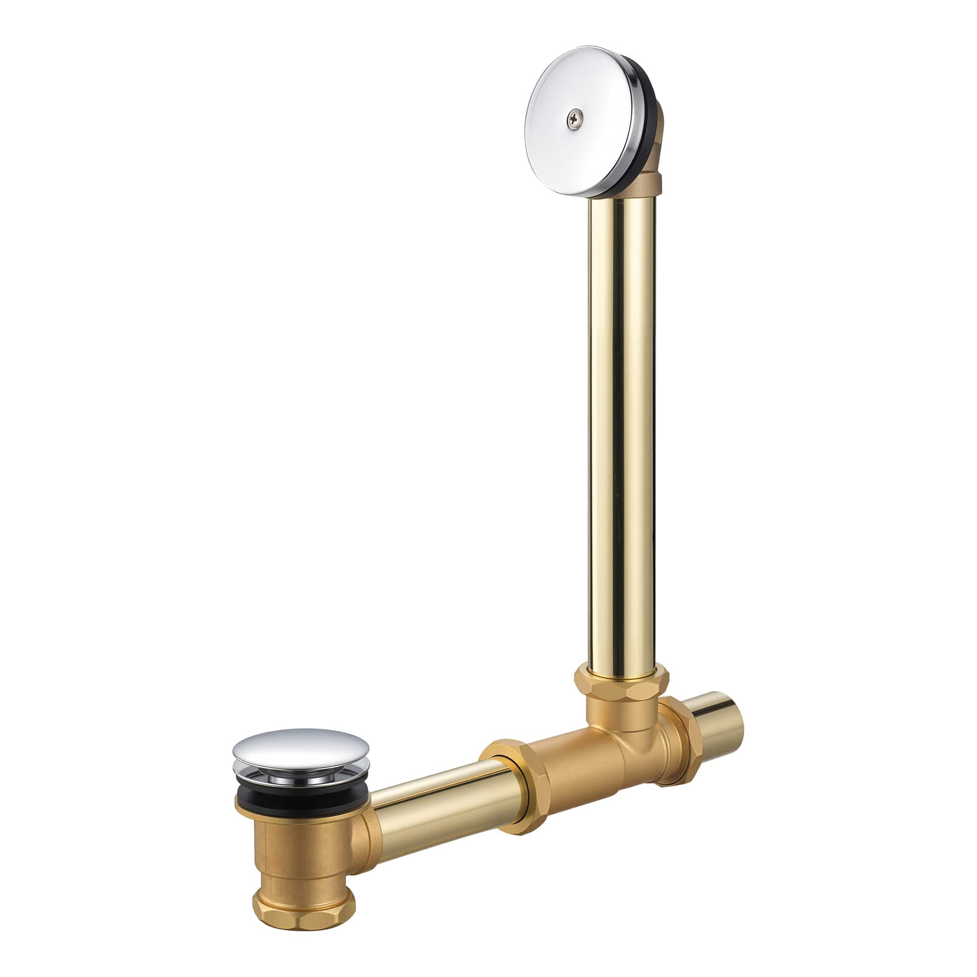 Akicon - 1.5 inch Solid Brass Toe Touch Bathtub Drain with Overflow Kit - Polished Brass price history on PriceWatchPro