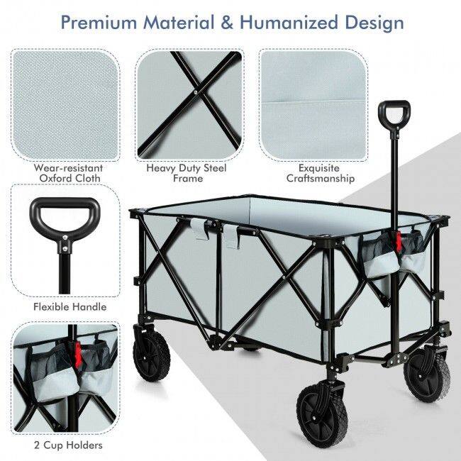 Premium Material & Humanized Design

- Wear-resistant Oxford Cloth
- Heavy Duty Steel Frame
- Exquisite Craftsmanship
- Flexible Handle
- 2 Cup Holders