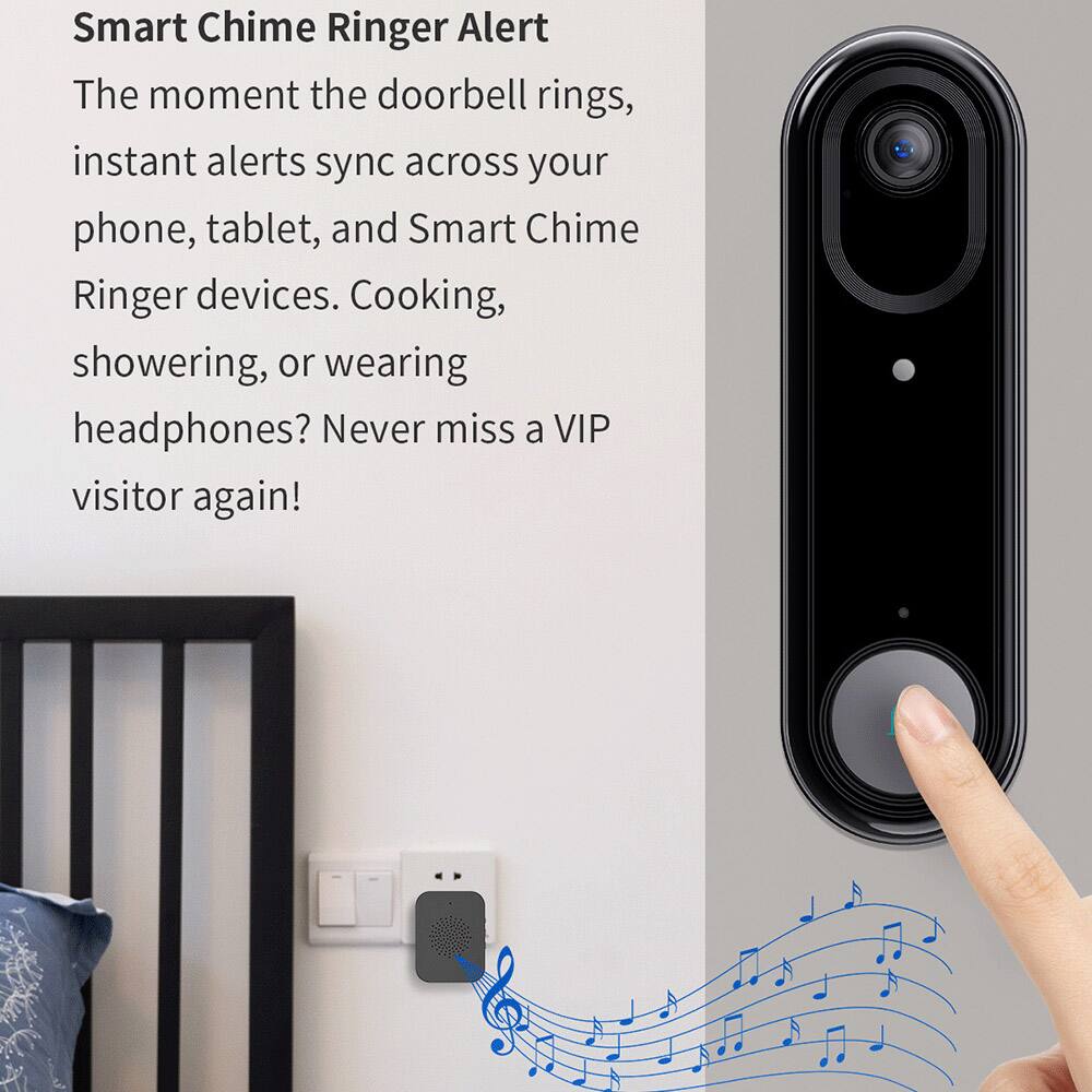 Smart Chime Ringer Alert

The moment the doorbell rings, instant alerts sync across your phone, tablet, and Smart Chime Ringer devices. Cooking, showering, or wearing headphones? Never miss a VIP visitor again!