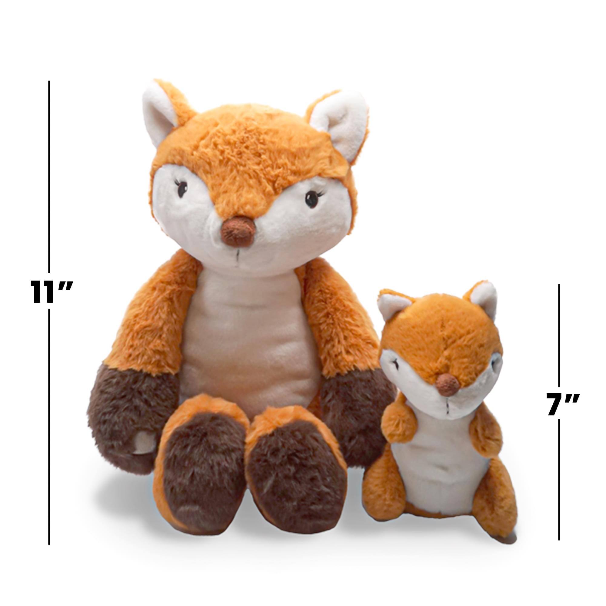 Alt View 3. TriAction Toys - Snooze Monsters Interactive Bedtime Plush Set | Fox With Baby - Brown.