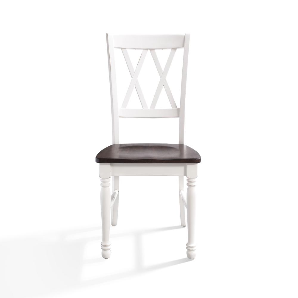 Back. Crosley Furniture - Shelby 2-Piece Dining Chair Set - 2 Chairs - Distressed White.