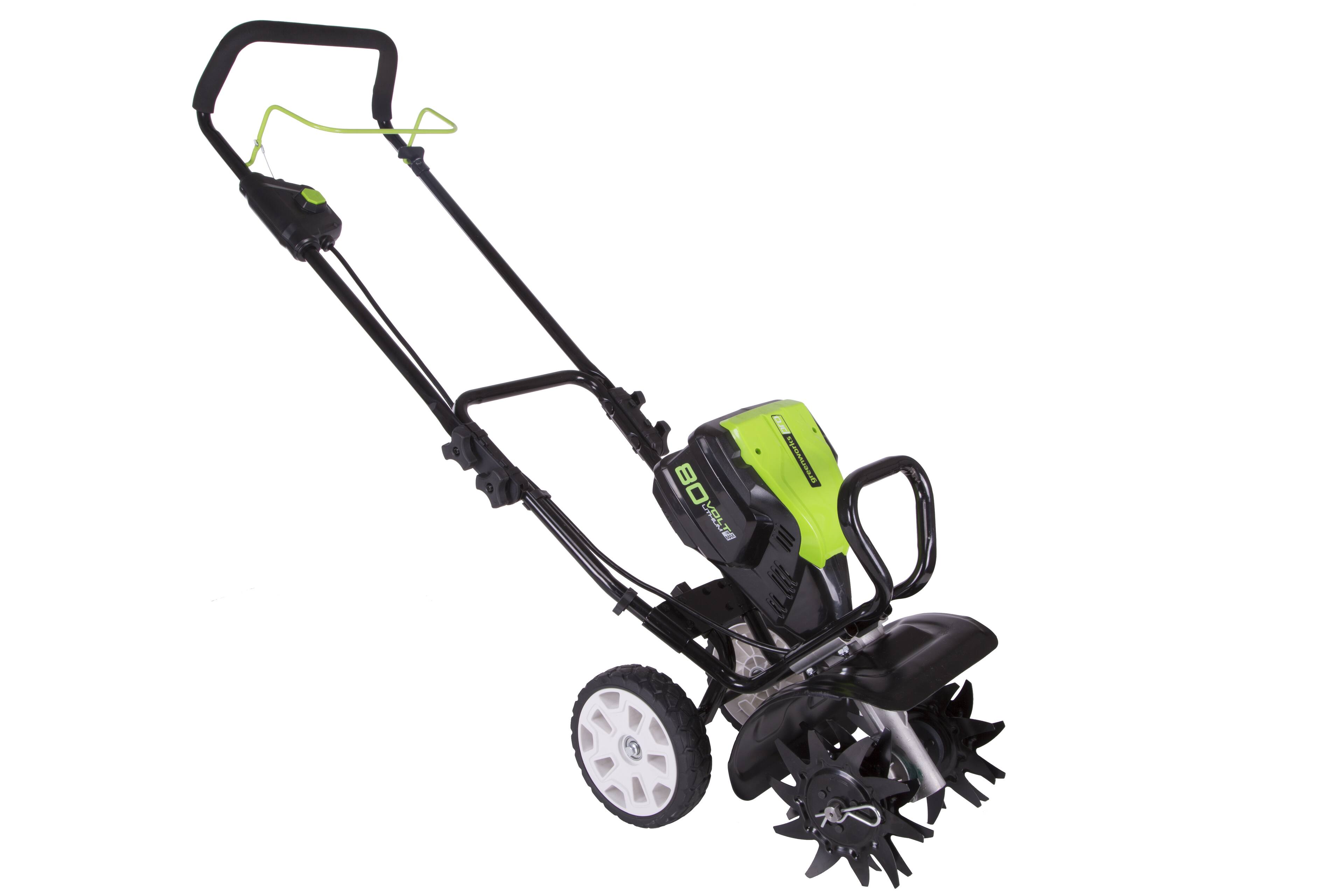 Alt View 13. Greenworks - 80V 10 in. Cultivator (Battery and charger not included) - Green.