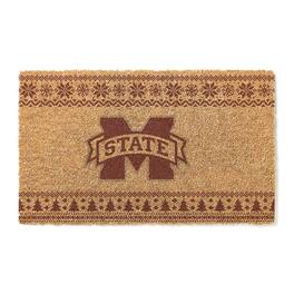 Jardine - Mississippi State Bulldogs 18" x 30" Holiday Coir Doormat - Brown