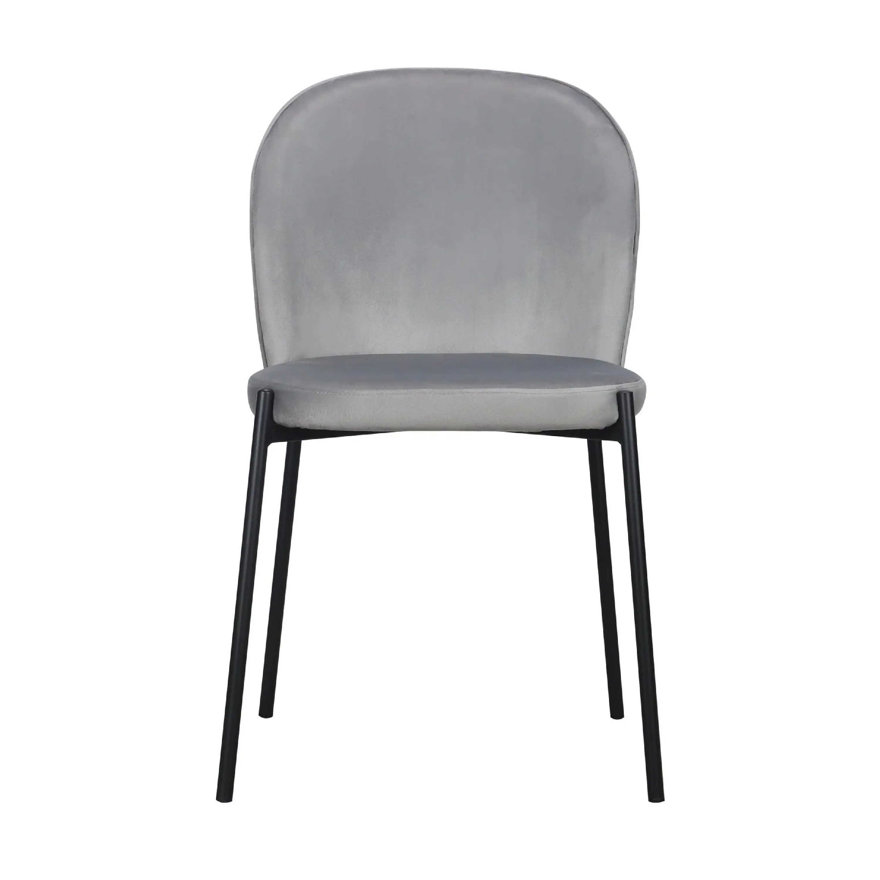 Front. Manhattan Lane - Dining Chair Set of 2, Classic  Fabric with Sleek  Metal Legs - Gray, Black.