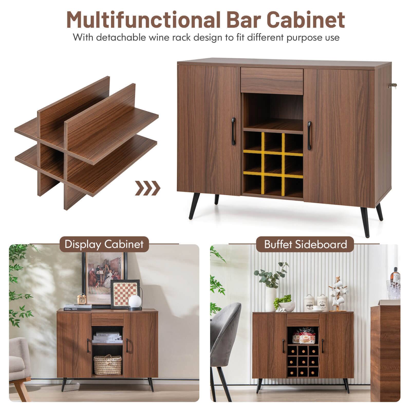 Multifunctional Bar Cabinet
With detachable wine rack design to fit different purpose use
Display Cabinet
Buffet Sideboard