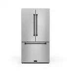 Front. Thor Kitchen - Gordon Ramsay Series by Thor Kitchen 20.3 Cu. Ft. Counter Depth Refrigerator with Black Hardware - Stainless steel.