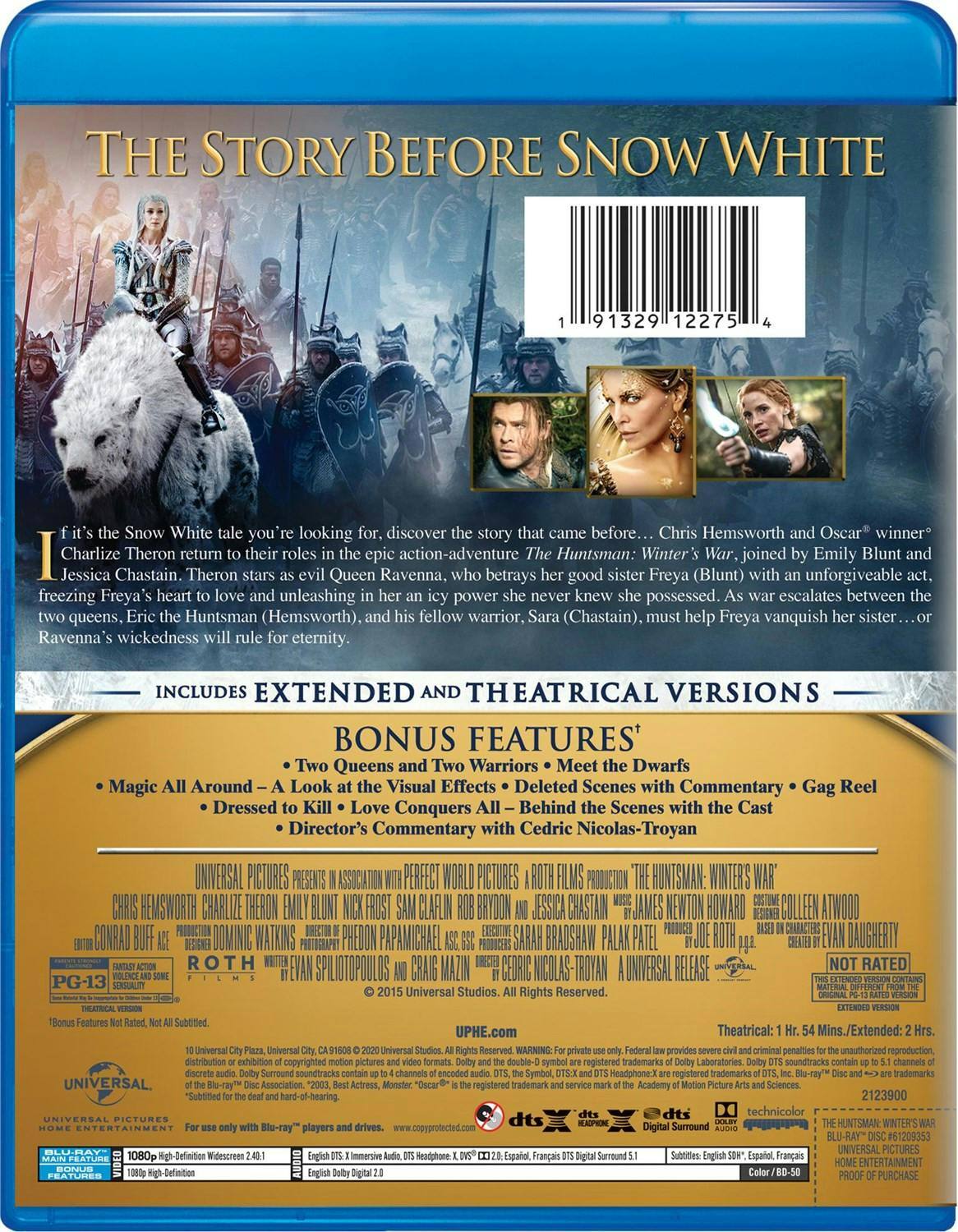 Back. The Huntsman - Winter's War (Blu-ray New Box Art) [Blu-ray].