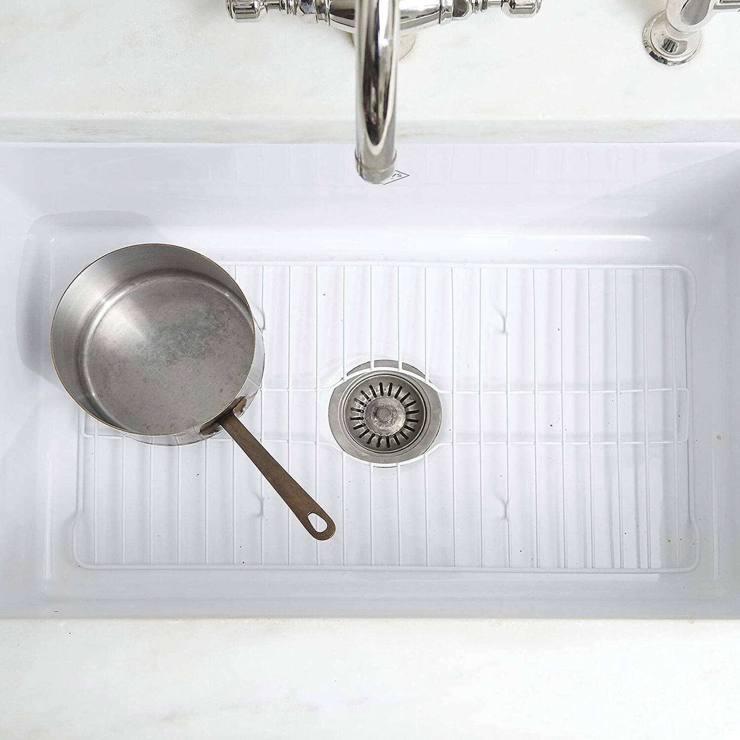 Back. Better Houseware - Extra-Large Coated Steel Sink Protector - White.