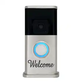 Michael Healy - Welcome Video Doorbell Cover (Ring 3, 3 Plus, 4, Battery Plus, Battery Pro) - Nickel Silver
