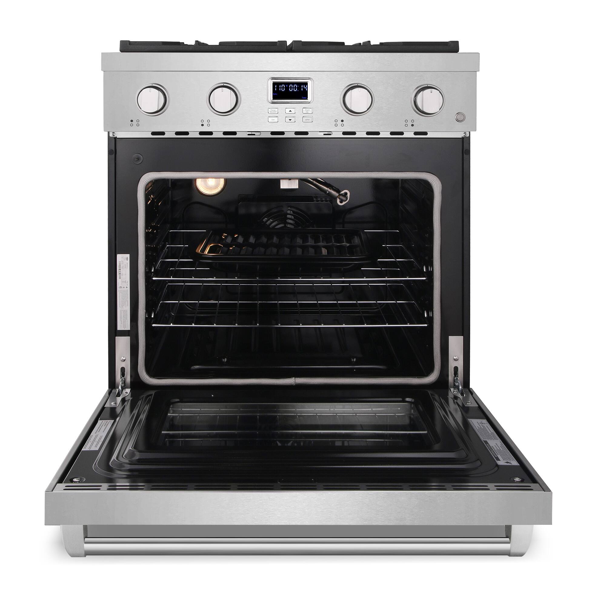Alt View 4. COSMO - COS-GRC304KB 30 in. Lumin Collection 4.8 cu. ft. Gas Range with 4 Sealed Burners and Convection Oven - Stainless steel.