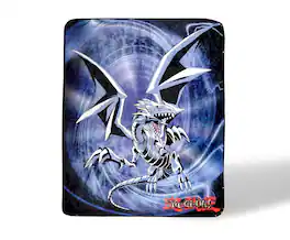 Surreal Entertainment - Yu-Gi-Oh! -Eyes White Dragon Fleece Throw Blanket | 45 x 60 Inches - Blue