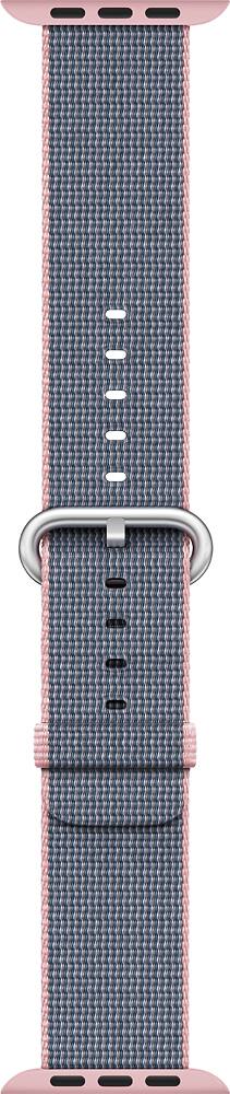 Angle. Apple - Woven Nylon for Apple Watch 42mm - Light Pink/Midnight Blue.