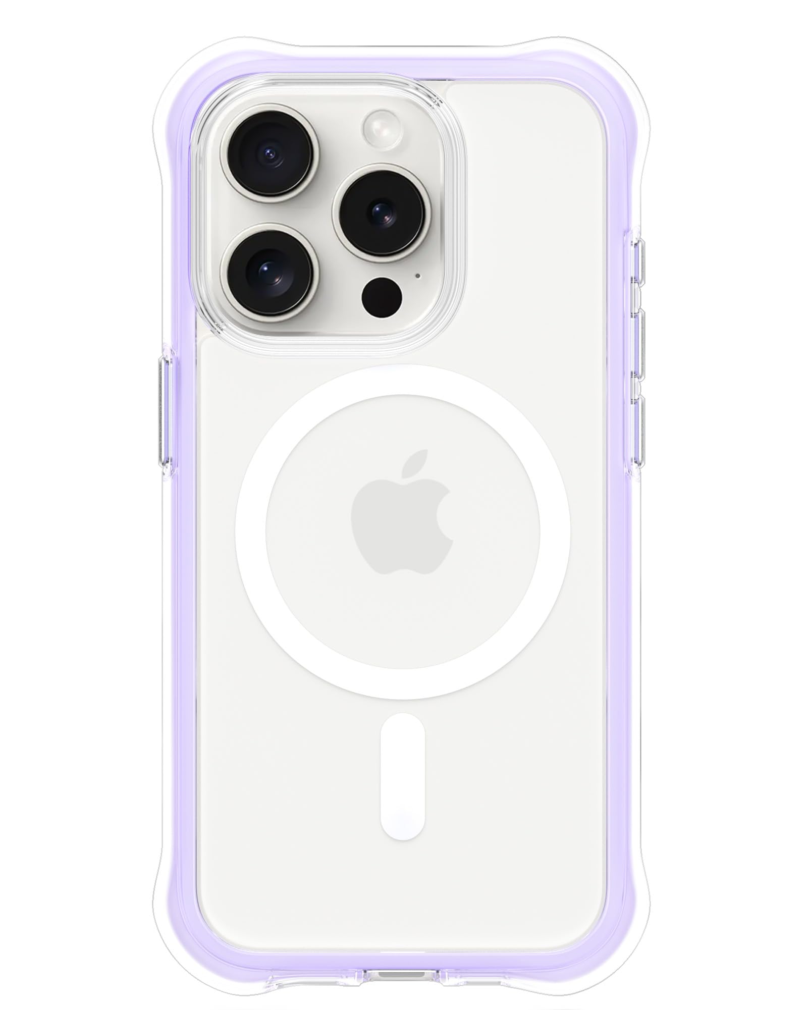 Front. Ornarto - ORNARTO Air Case for iPhone 15 Pro Clear, Compatible with MagSafe, Military-Grade Drop Protection Case - Purple - Purple.