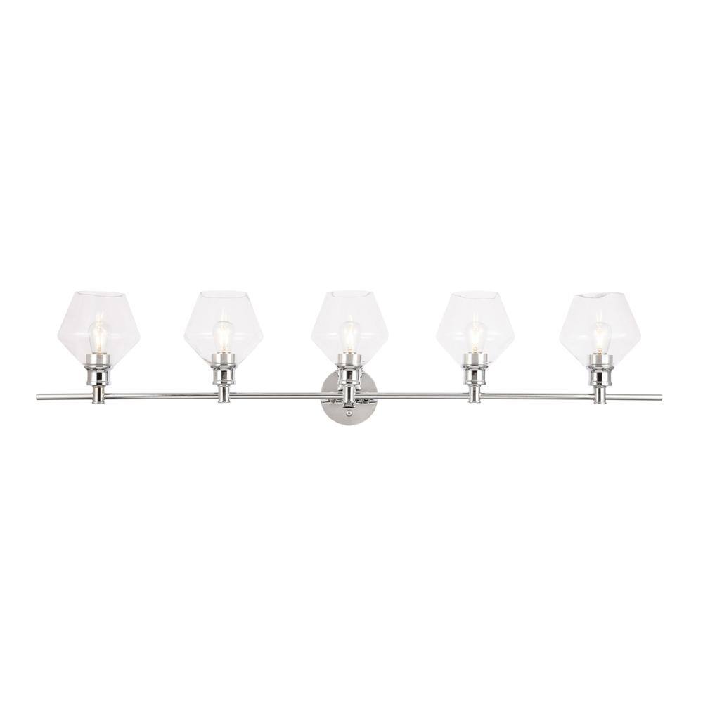 Alt View 10. Living District - Gene 5 light Chrome and Clear glass Wall sconce - Chrome And Clear Glass.