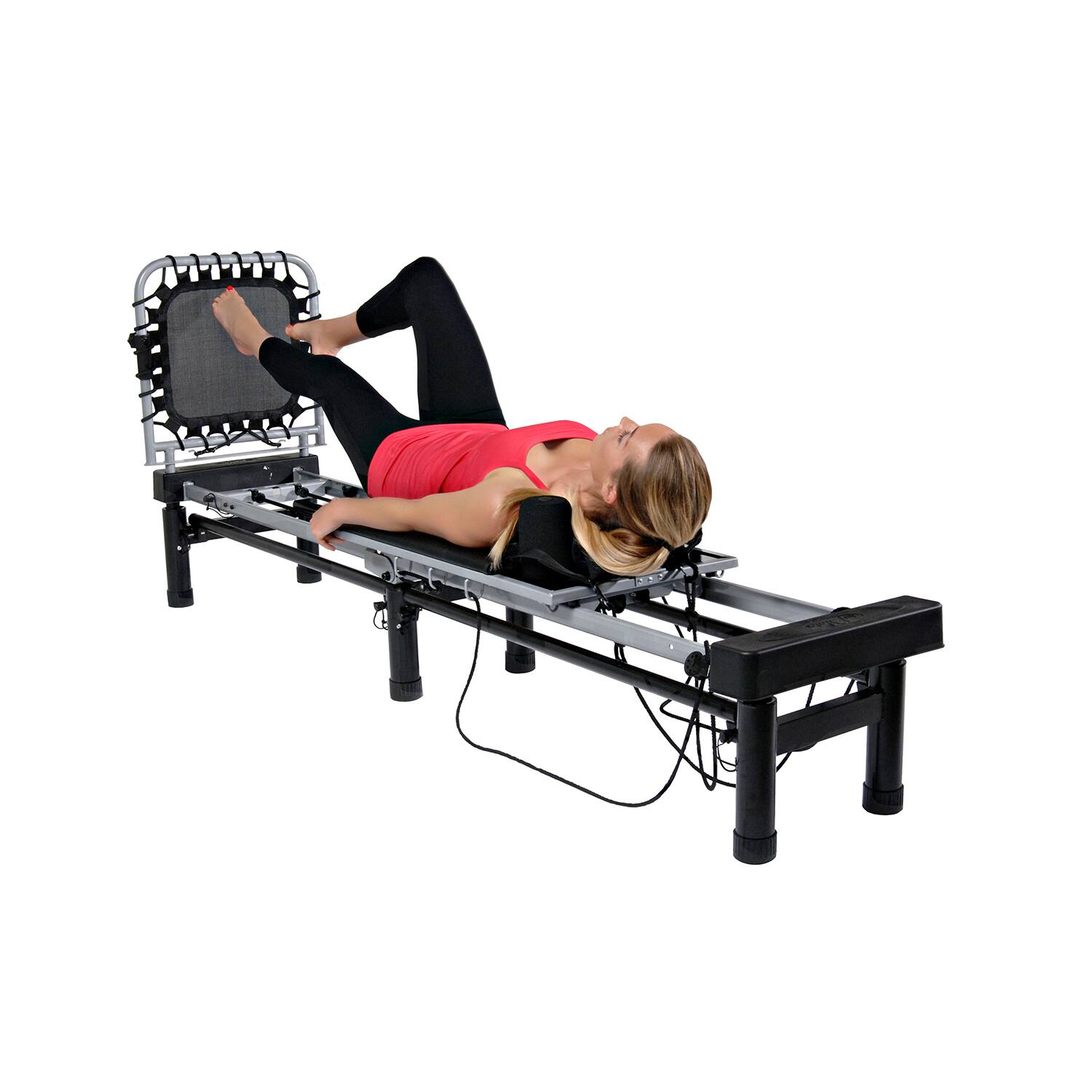 Alt View 4. Stamina Products - Stamina AeroPilates Reformer Board Whole Body Resistance Workout System, Black - Black.