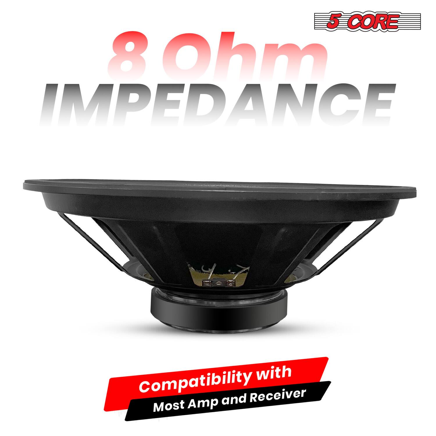 5 CORE  
8 Ohm IMPEDANCE  

Compatibility with Most Amp and Receiver