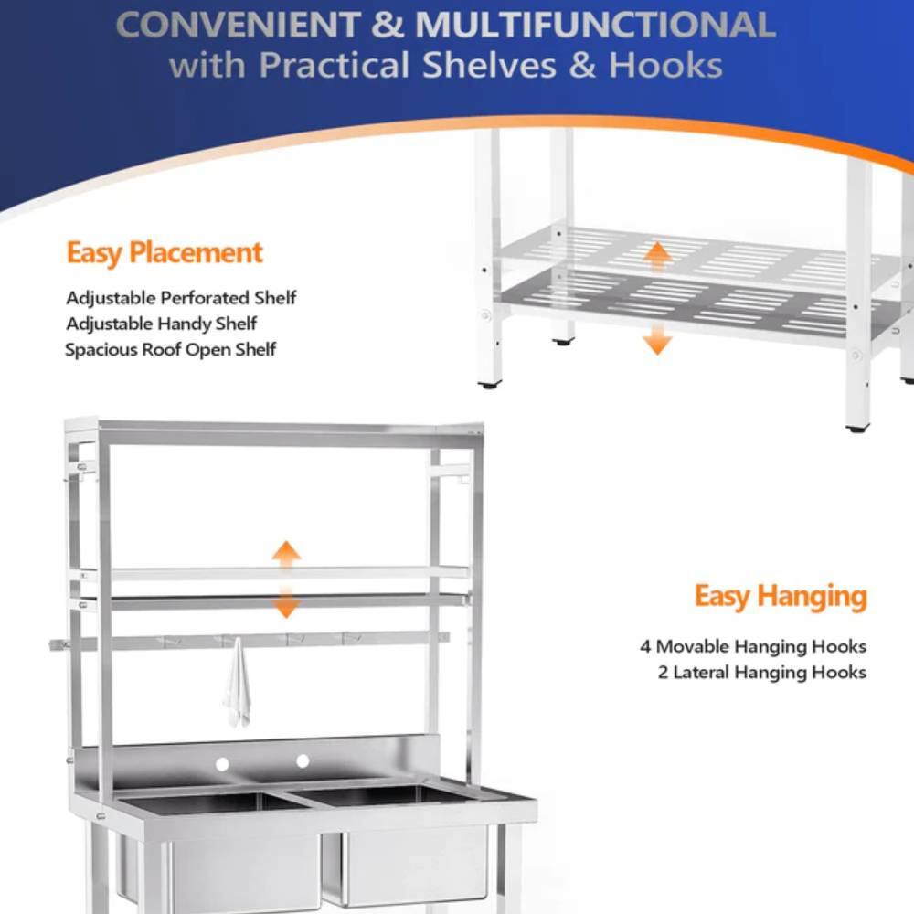 CONVENIENT & MULTIFUNCTIONAL with Practical Shelves & Hooks

Easy Placement
- Adjustable Perforated Shelf
- Adjustable Handy Shelf
- Spacious Roof Open Shelf

Easy Hanging
- 4 Movable Hanging Hooks
- 2 Lateral Hanging Hooks