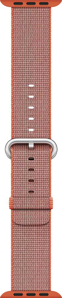 Angle. Apple - Woven Nylon for Apple Watch 42mm - Space Orange/Anthracite.