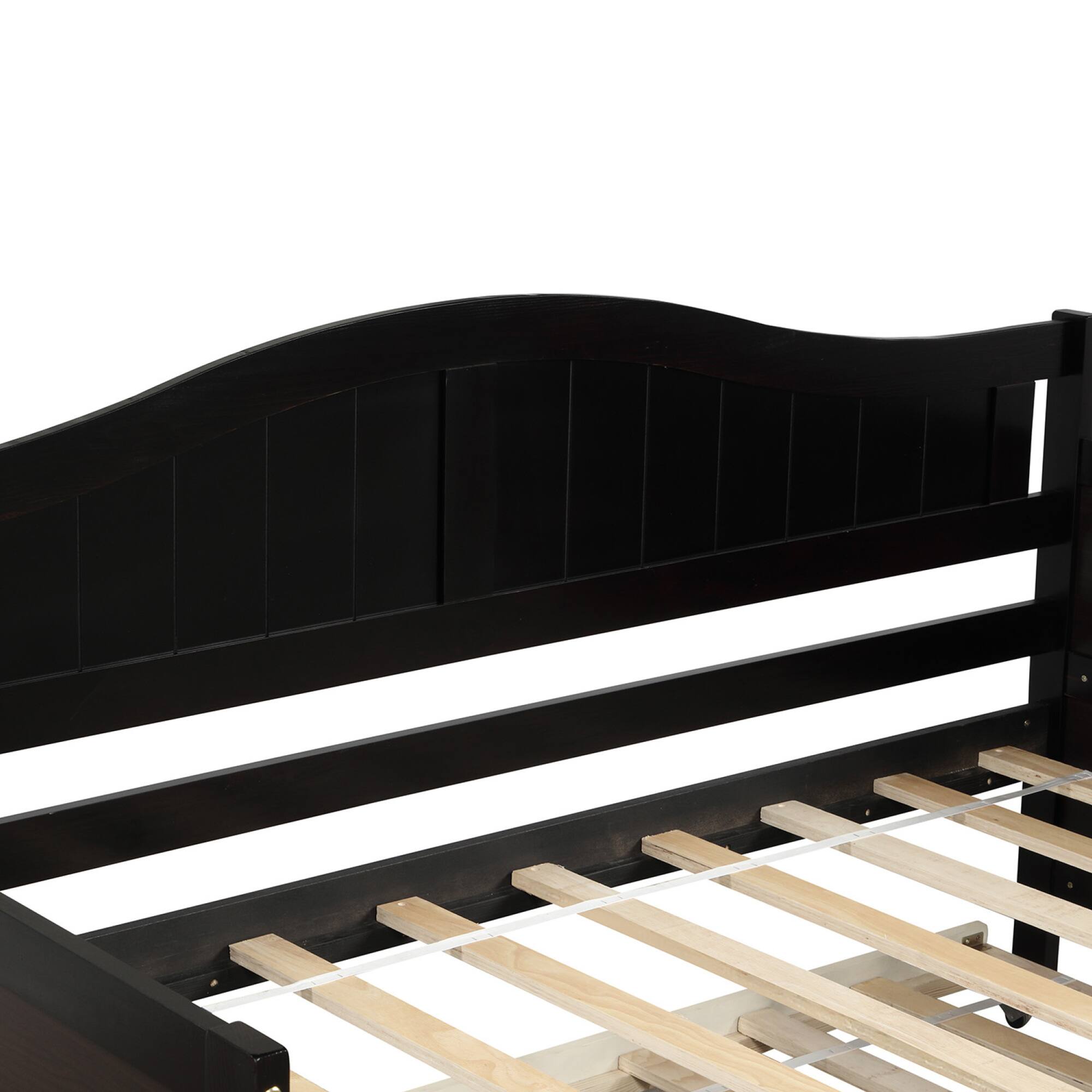 Alt View 7. GOODSILO - Twin Size Daybed with Storage Drawers, Space-Saving Sofa Bed for Bedroom and Living Room, No Box Spring Required - Espresso.