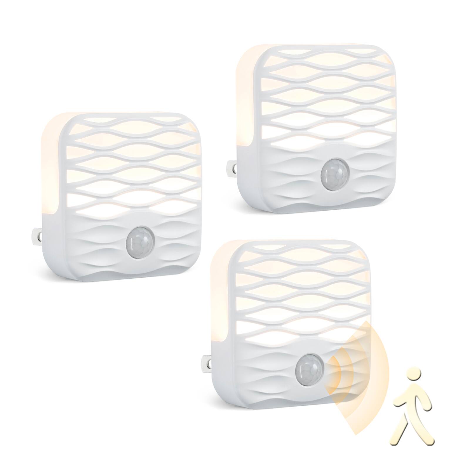 Front. Dawnrise - Plug In Integrated LED Night Light with Motion Sensor (3-Pack).