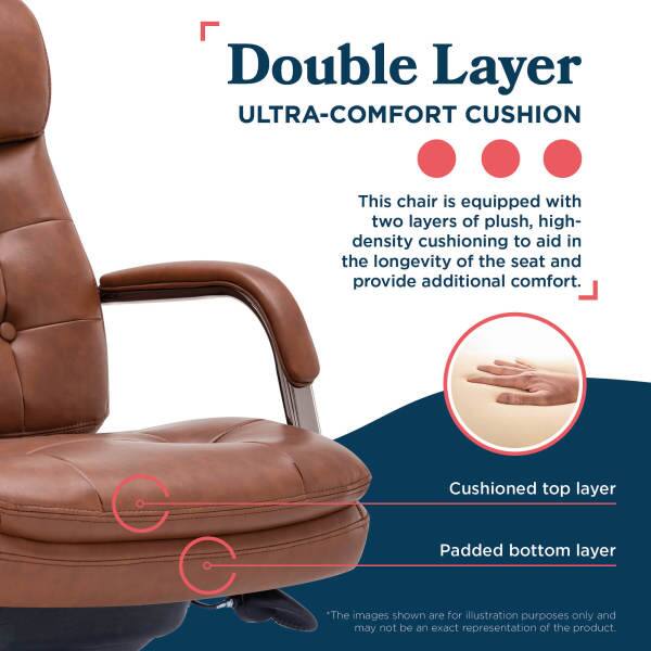 Double Layer ULTRA-COMFORT CUSHION

This chair is equipped with two layers of plush, high-density cushioning to aid in the longevity of the seat and provide additional comfort.

- Cushioned top layer
- Padded bottom layer

*The images shown are for illustration purposes only and may not be an exact representation of the product.