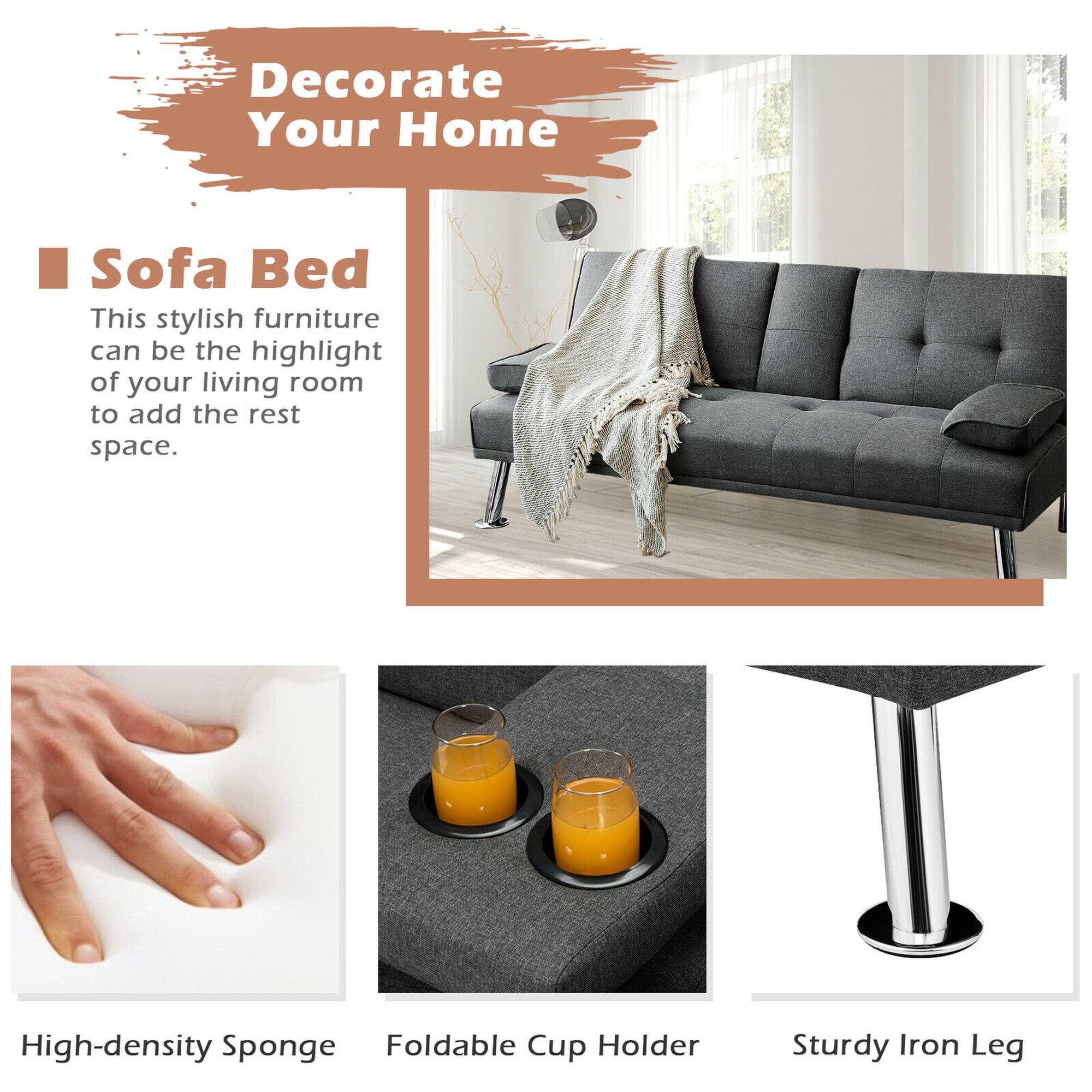 Decorate Your Home

Sofa Bed

This stylish furniture can be the highlight of your living room to add the rest space.

- High-density Sponge
- Foldable Cup Holder
- Sturdy Iron Leg
