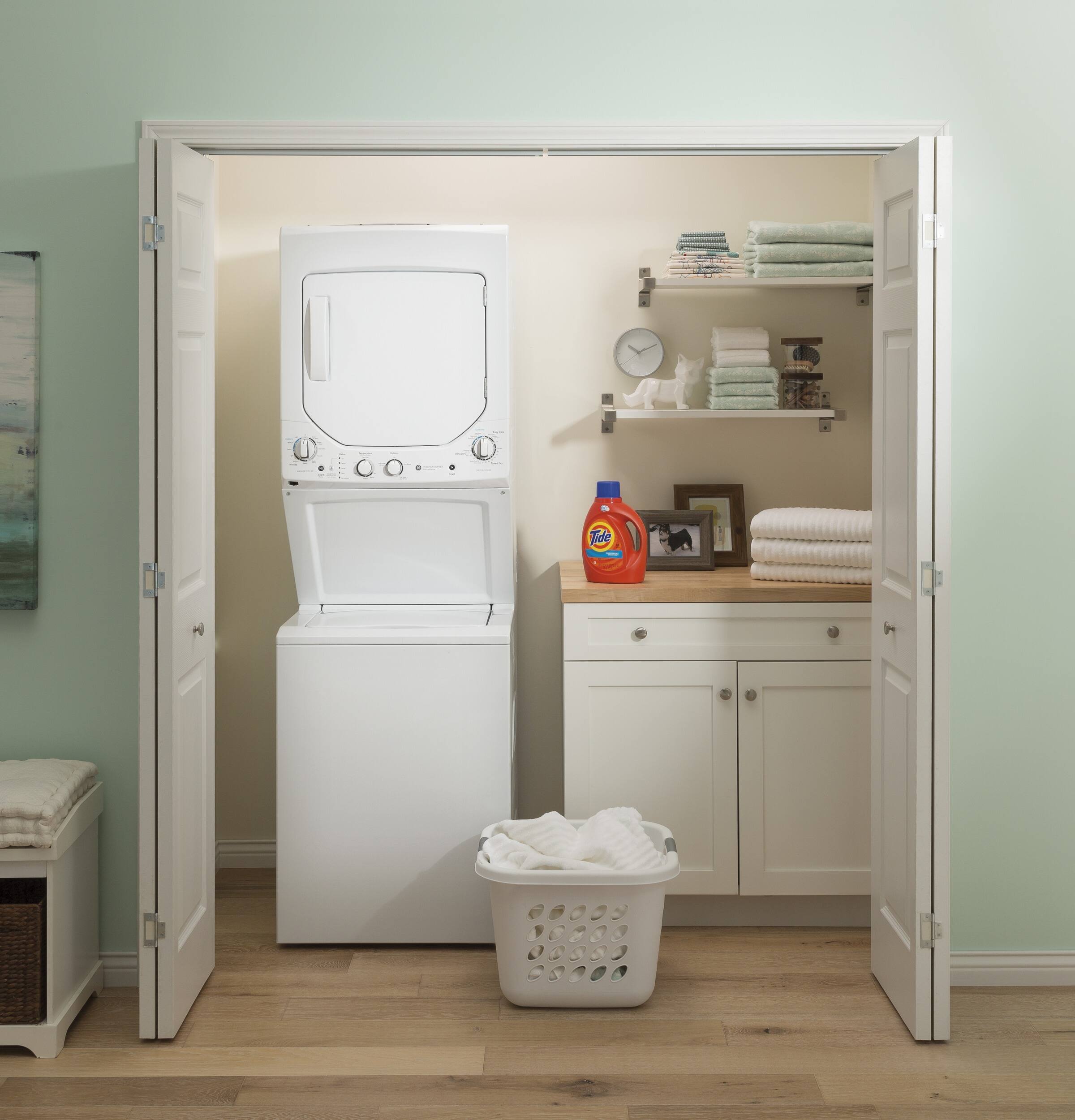 Alt View 21. GE - 2.3 Cu. Ft. Top Load Washer and 4.4 Cu. Ft. Electric Dryer Laundry Center - White.