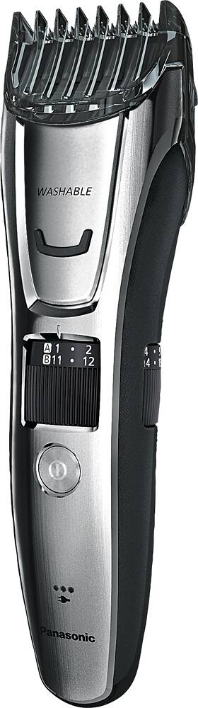 Left. Panasonic - Men’s All-in-One Facial Beard Trimmer and Body Hair Groomer - Silver.