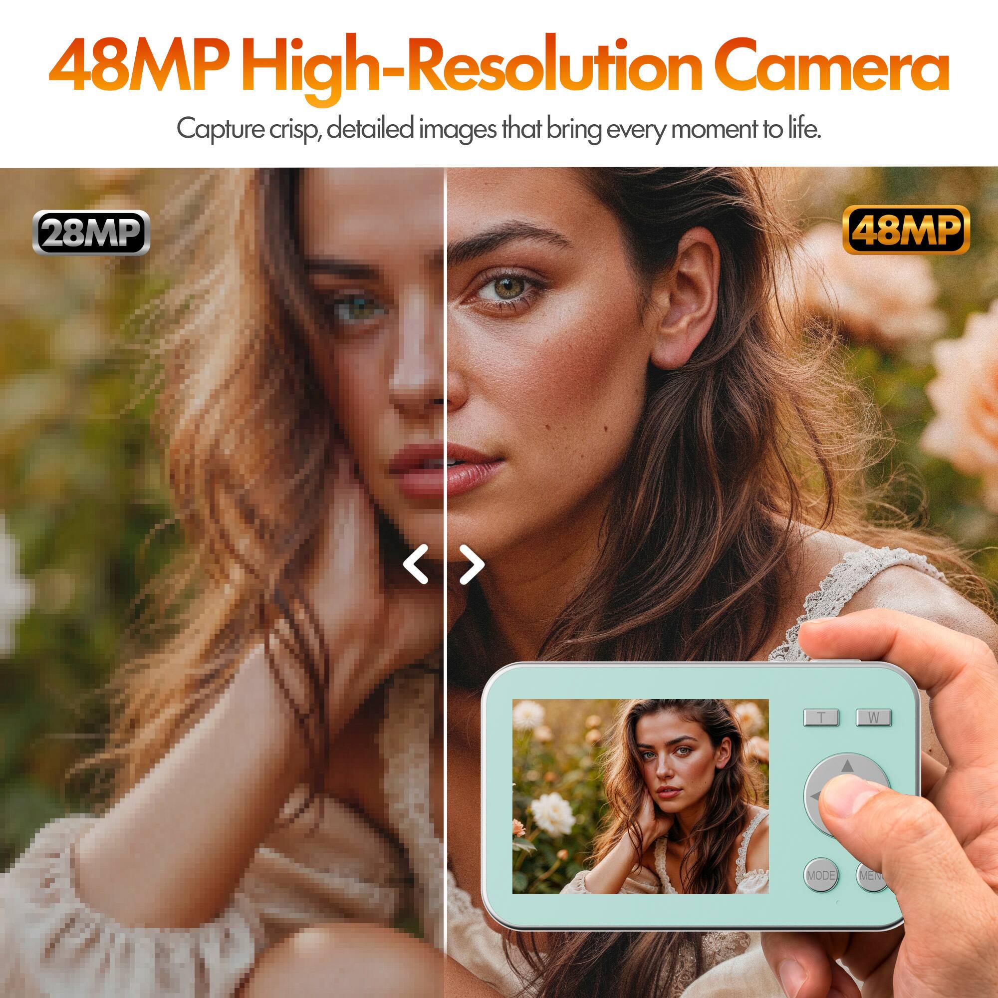 48MP High-Resolution Camera  
Capture crisp, detailed images that bring every moment to life.  
28MP  
48MP  
T  
W  
MODE  
MENU