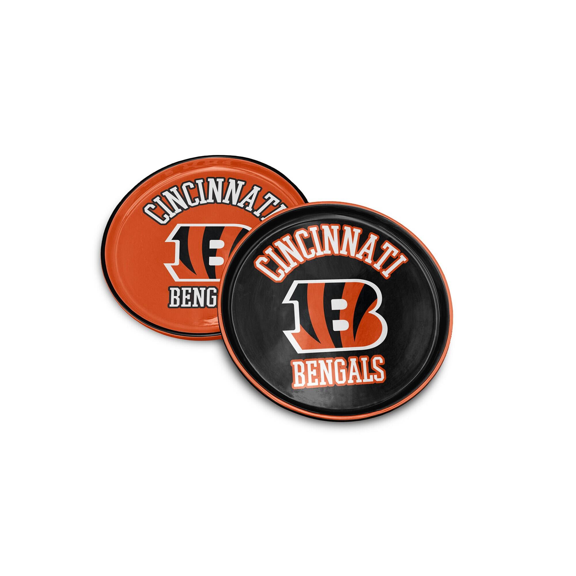 Pegasus - Cincinnati Bengals 8" Home & Away Round Two-Piece Serving Plate Set - Multicolor