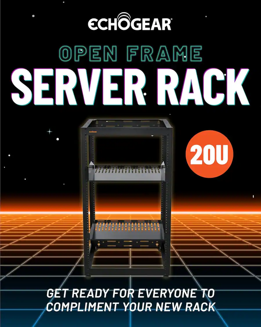 ECHOGEAR 20U Open Frame Rack for Servers & AV Gear Wall Mountable Rack ...