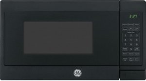 GE - 0.7 Cu. Ft. Compact Microwave - Black on black - Front_Zoom