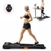 Front. Costway - Costway Walking Pad Under Desk Treadmill with Watch Remote LED Touch Screen for Home/Office - Black.