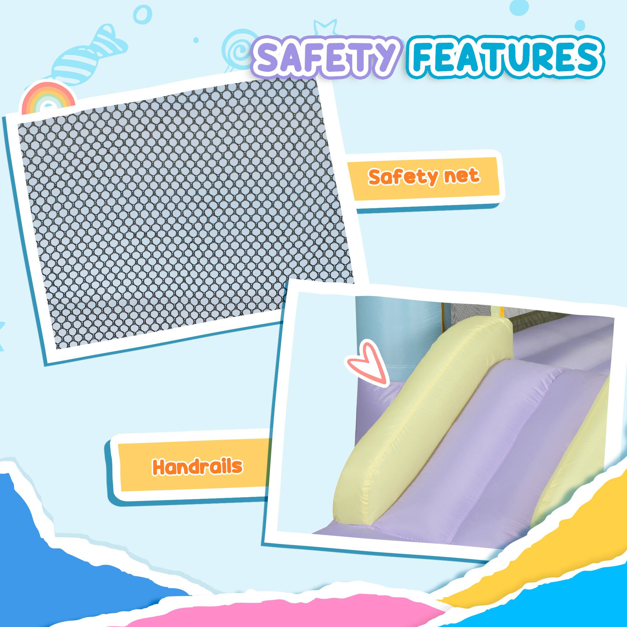 SAFETY FEATURES

- Safety net
- Handrails