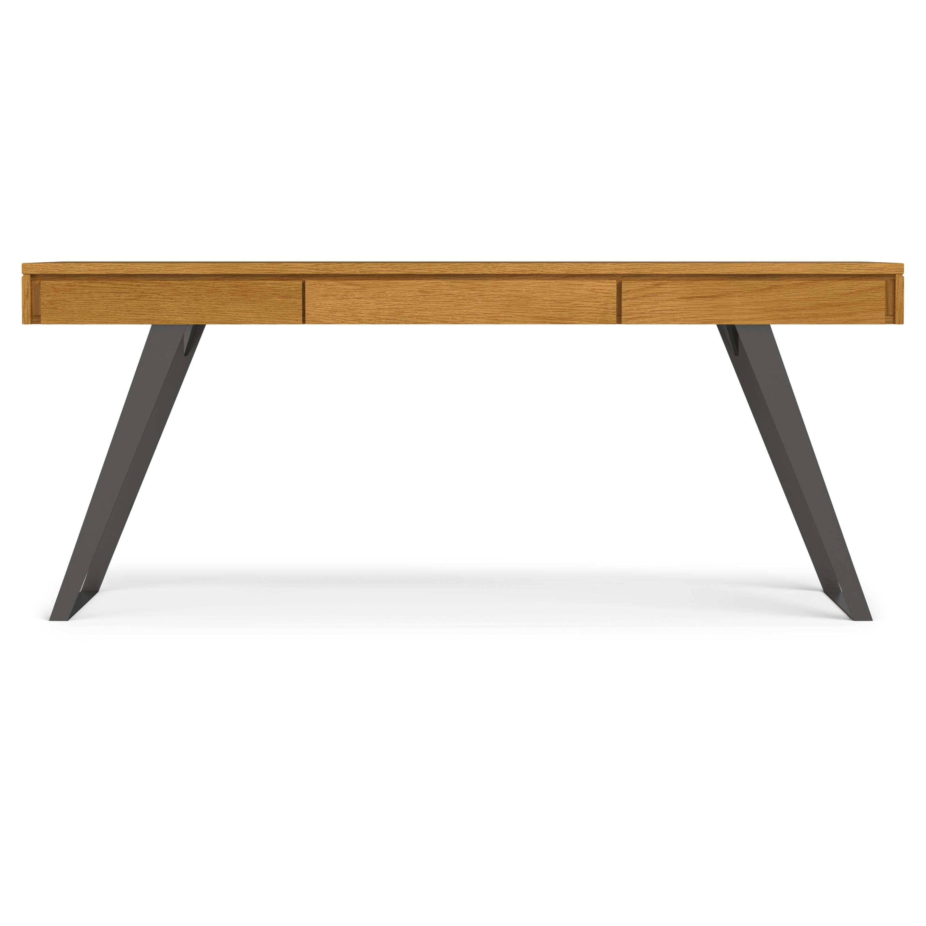 Left. Simpli Home - Lowry Modern Industrial 72 inch Wide Large Desk in Oak - Oak.