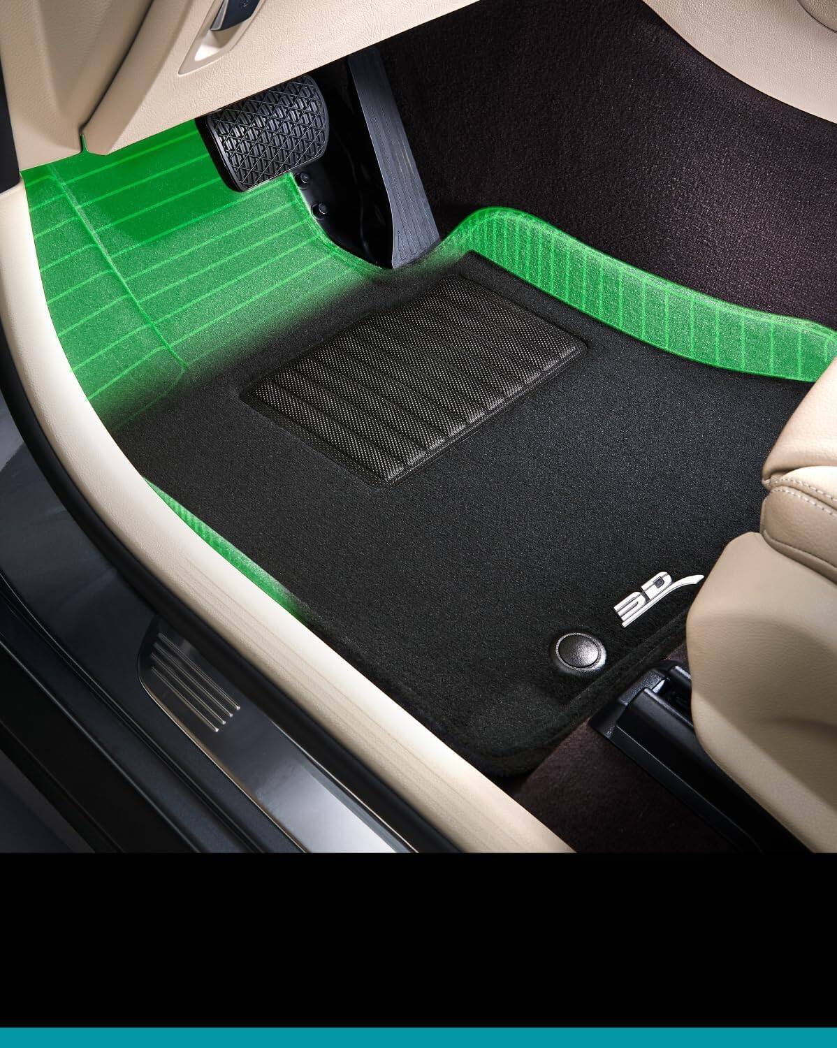 Back. Amber Sporting Goods - 3D MAXpider Elegant Floor Mat (Black) Compatible with Tesla Cybertruck 2024-2026 Elegant Black R1 R2.