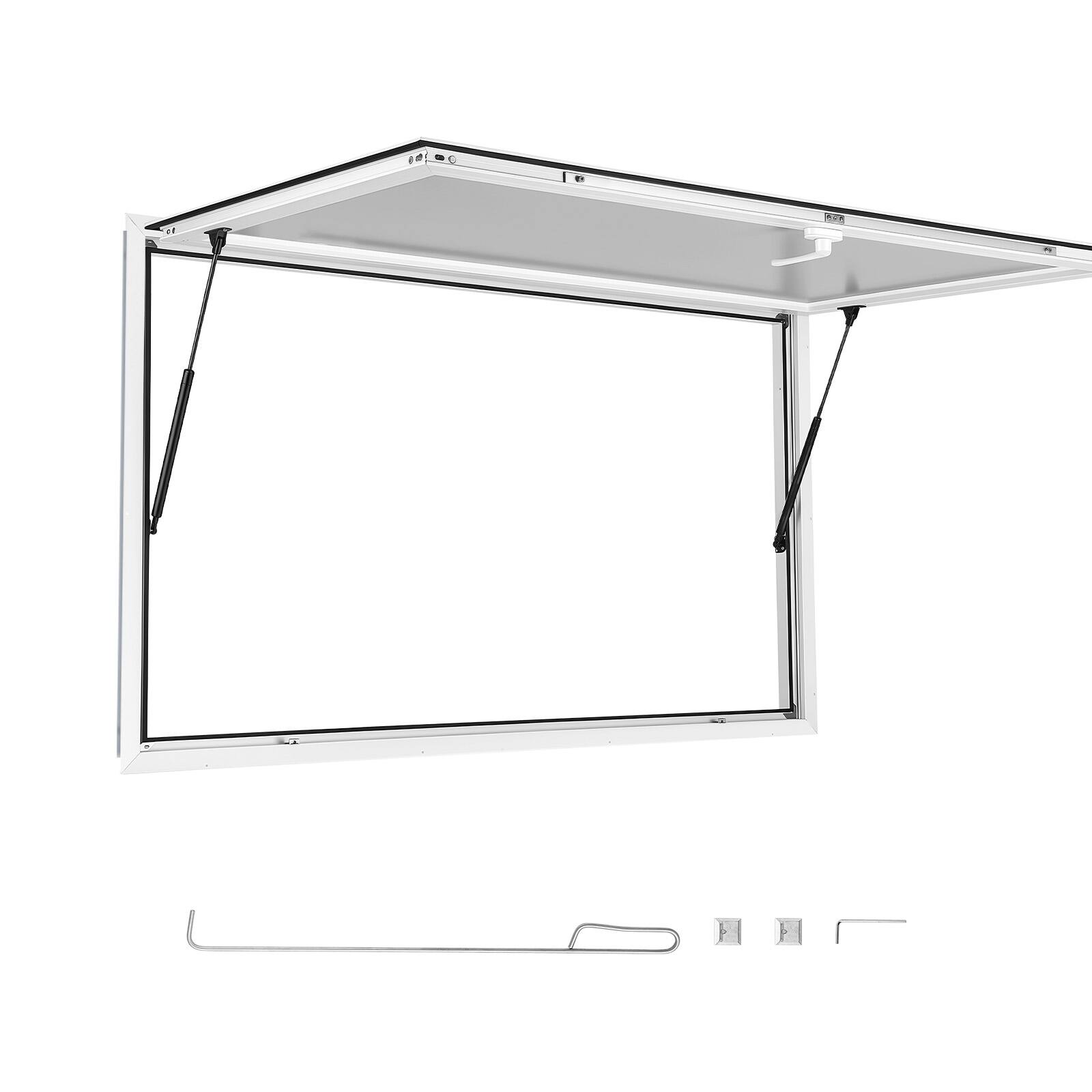 Alt View 5. VEVOR - Concession Window 48x36 in Aluminum Alloy Frame Service Window, for Food Truck, Up to 85 Degrees Stand Serving Windows - White.