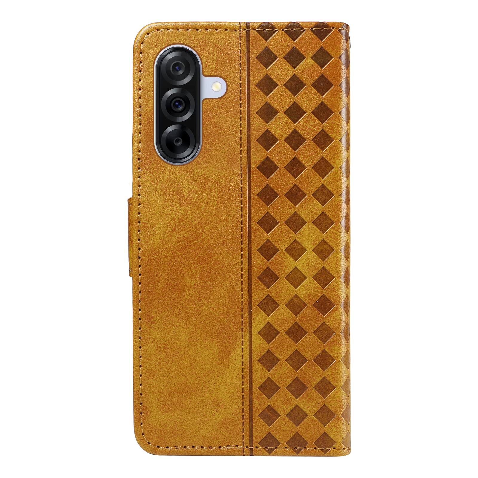 Alt View 6. Dteck - For Samsung Galaxy A17 5G Shockproof Leather Folio Kickstand Card Slots Wallet Case with Strap - Yellow.