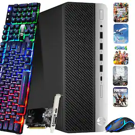 HP - Refurbished Excellent - ProDesk G4 SFF Gaming Desktop PC | Intel i5-8th 3.0GHz | 16GB DDR4 RAM | 512GB HDD | NVIDIA GTX 1050Ti | Wi-Fi | Win11 - Black