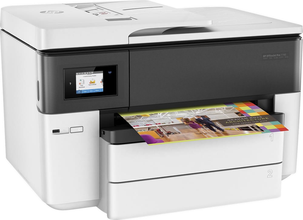 Angle. HP - OfficeJet Pro 7740 Wireless All-In-One Inkjet Printer - White.