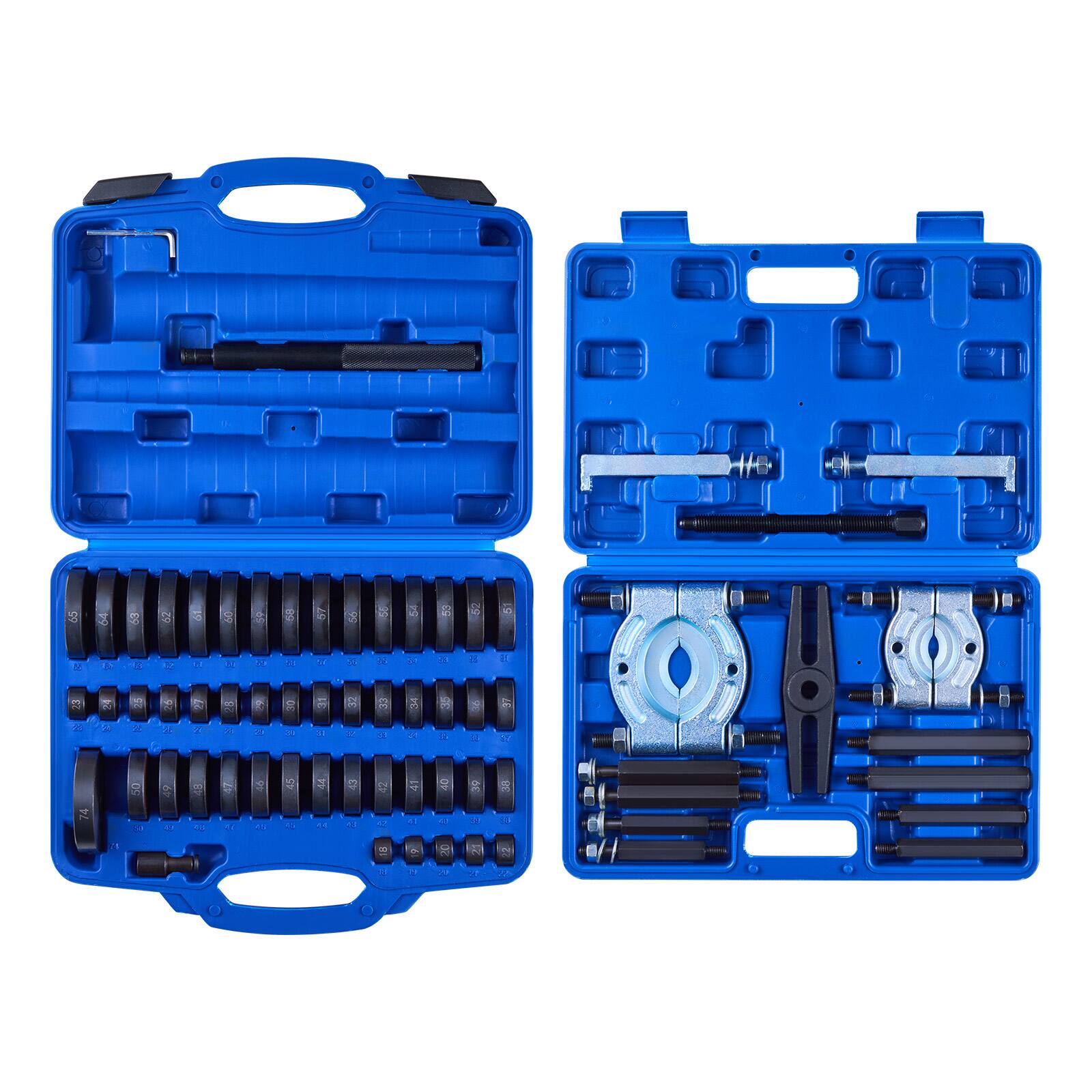 Front. VEVOR - Bearing Press Kit, 52+14 Pcs, 2 in 1 Bushing Driver Tool & Bearing Press Kit, Race and Seal Driver Set - Blue.