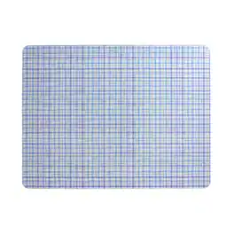 Frieling - Davanti 13"x17" Anti-Slip Rectangular Placemats - Set of 6 - Watercolor Blue Plaid