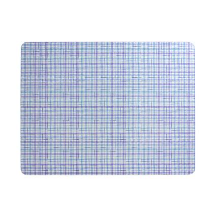 Front. Frieling - Frieling Davanti 13"x17" Anti-Slip Rectangular Placemats - Set of 6 - Watercolor Blue Plaid.
