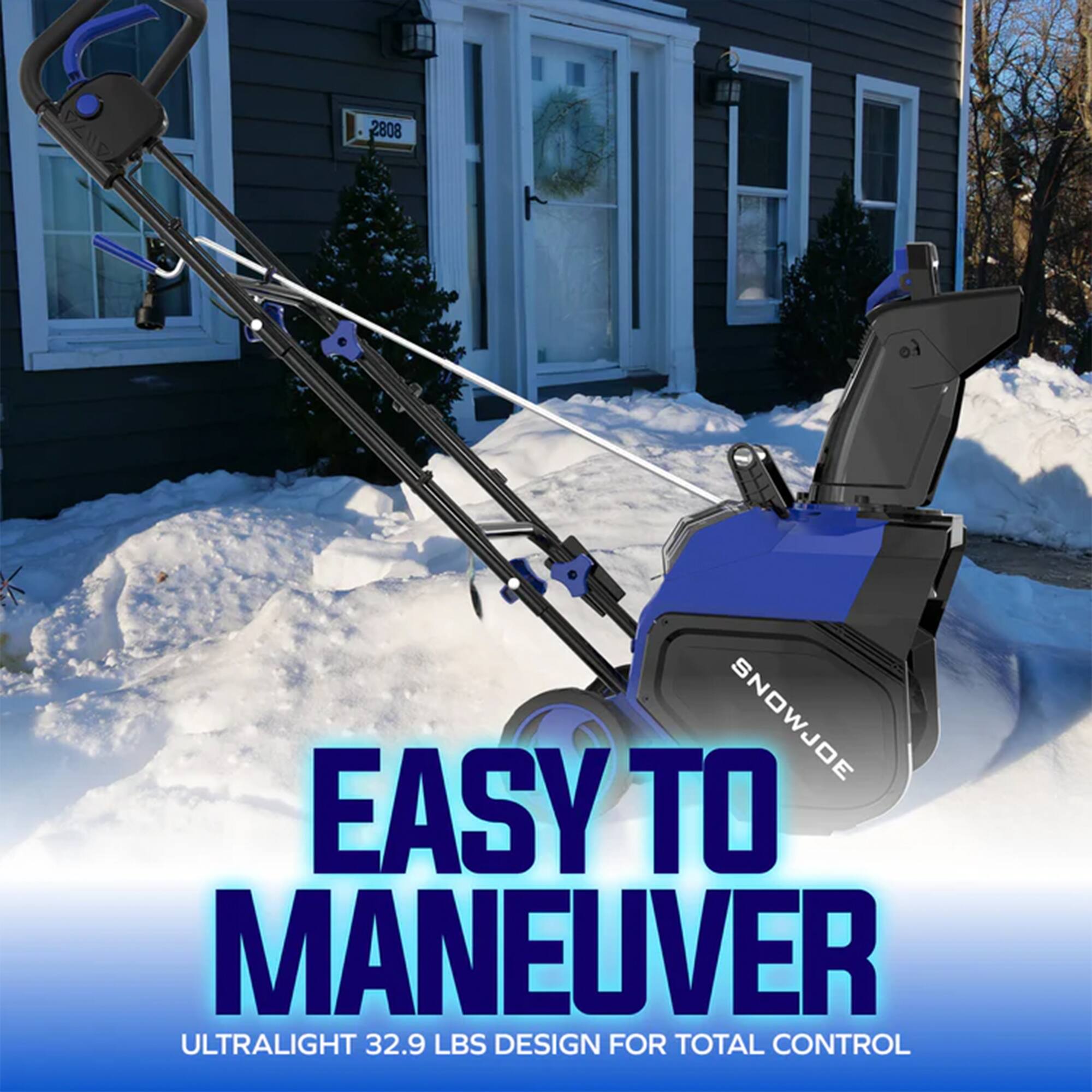 2808 for SNOWJOE EASY TO MANEUVER ULTRALIGHT 32.9 LBS DESIGN FOR TOTAL CONTROL