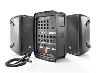 JBL - EON208P 8" 2 way PA System with Integrated 8 Channel Mixer and Microphone - Black - Front_Zoom
