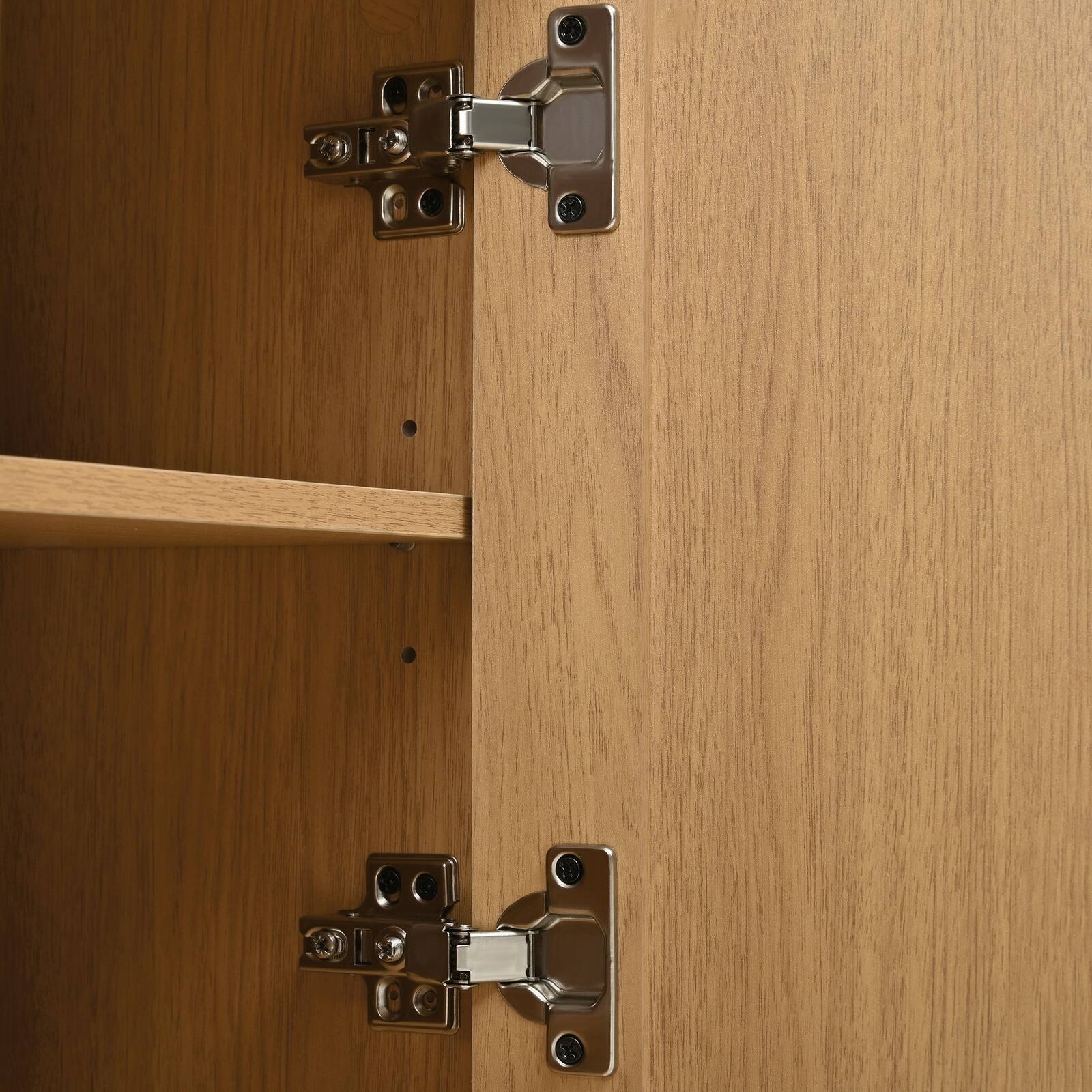 Alt View 7. Spaco - Spaco Farmhouse Fluted TV Stand for 75" TV, Wooden Media Console with Sliding Tambour Door and Storage for Living Room - Natural.