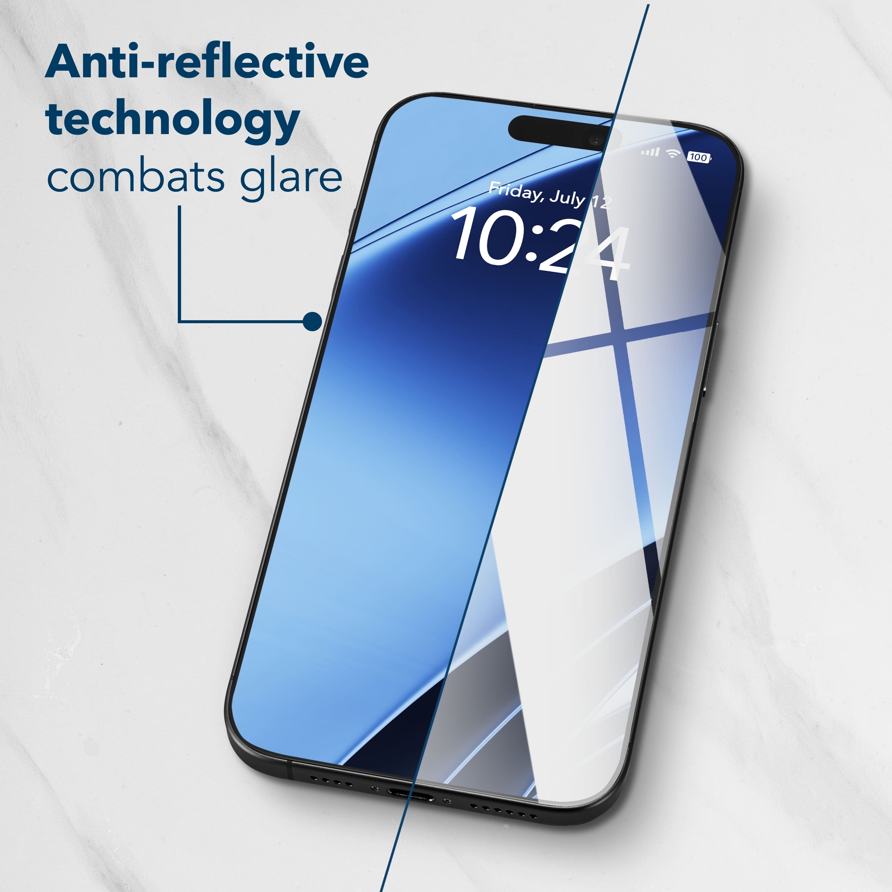 Anti-reflective technology combats glare.