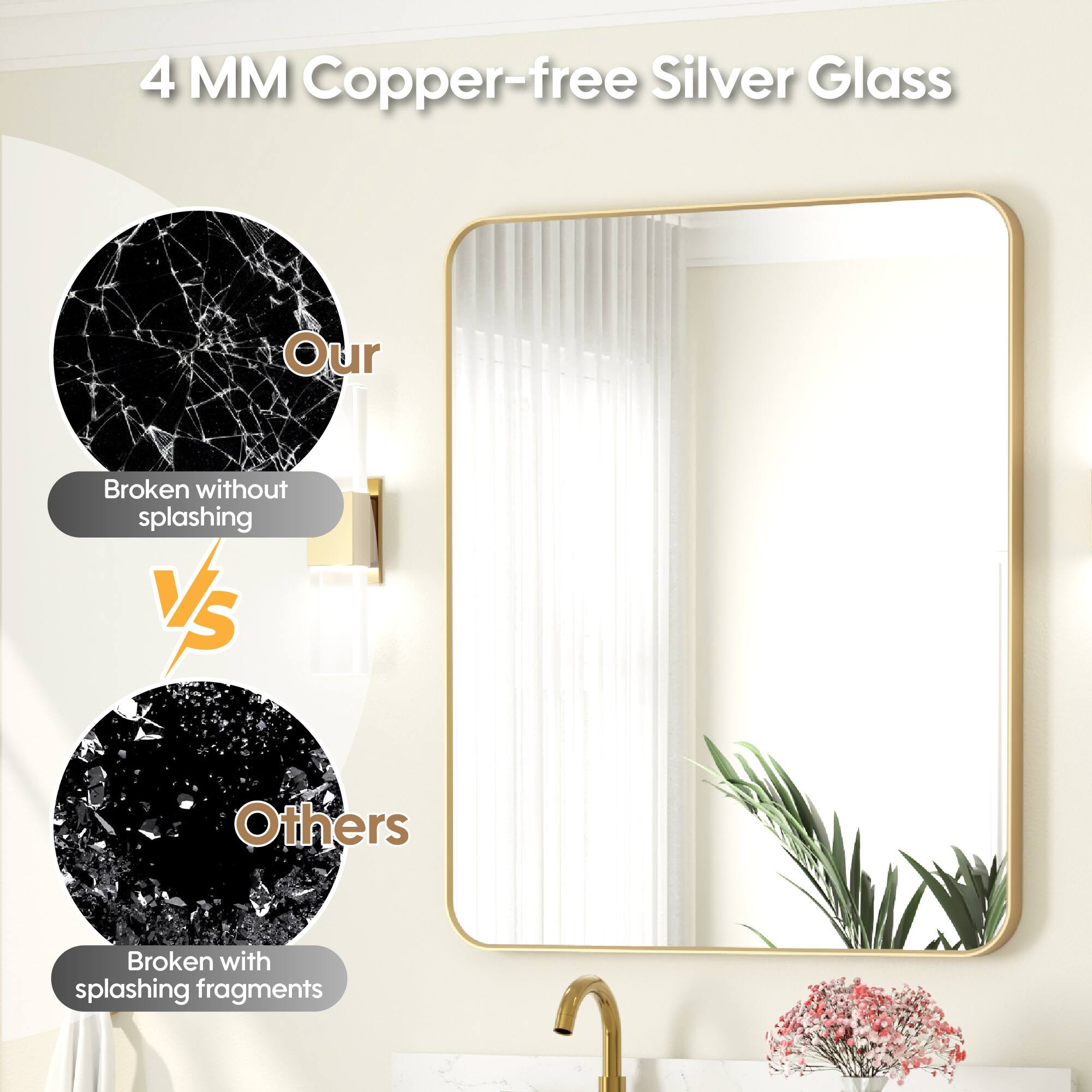 4 MM Copper-free Silver Glass

Our
Broken without splashing

vs

Others
Broken with splashing fragments